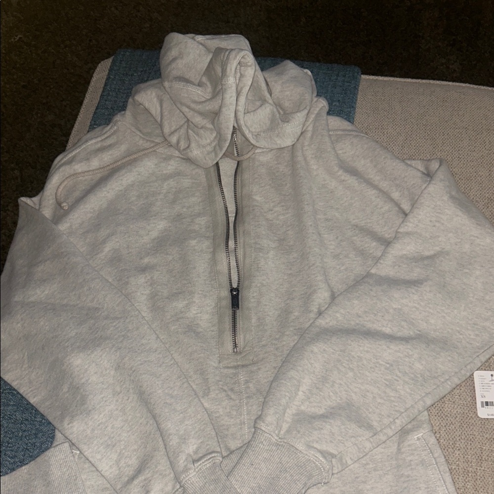 HATCH Light Gray Half-Zip Hooded onesie